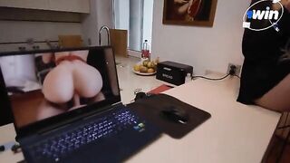The cute slender girl agrees to have sex in exchange for fixing her laptop
