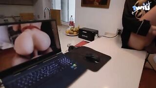 The cute slender girl agrees to have sex in exchange for fixing her laptop
