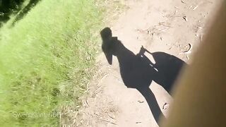 A babe gets fucked in the middle of the forest by a muscular guy