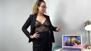 The angry wife caught her husband watching porn and she's not pleased