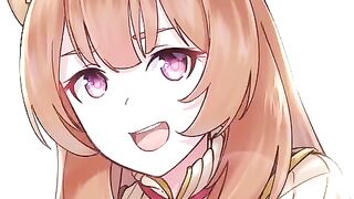 Raphtalia gets her pussy filled with cum in this hot hentai joI scene