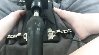 A girl got her pussy hammered by a sex machine