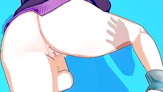 Maki Zenin's pussy is completely wet and smooth like aoi (blue) sky