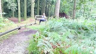 Babe jogging in the wood, getting fucked hard