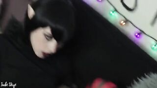 Skinny goth teen Mavis fucks with fangs in a steamy hotel scene