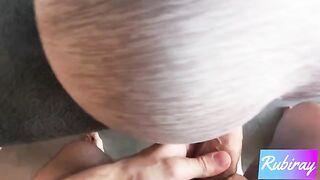 Fit step sister does her yoga on the couch and gets creampied