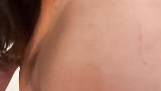 Brunette Pawg girl fucked in the kitchen by her stepbrother and swallows all his cum