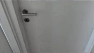 The neighbor wanted sex and the condom slipped off in her pussy