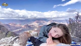 Epic hiking fucking on the cliff with amateur blonde