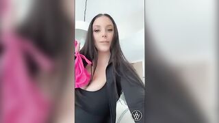 Busty brunette gets fucked by a stranger in the hotel room