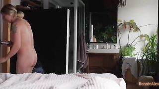 The couple caught Alex masturbating and helped her with a vibrator