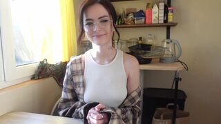 A nerdy girl shows her real face in the bedroom, being a femdom mistress