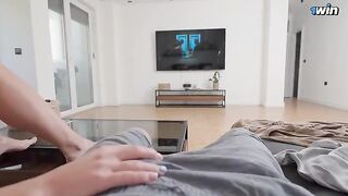 My stepsister serves my big cock when parents are out