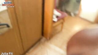 Fit girl Julia has anal adventures at home, finger or cock in her ass