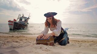 The real treasure was under the panties of Captain Sweetie Fox, who loves to play with her big assets