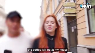 A busty girl made a blowjob in the vestibule and then had sex at a YouTuber’s place