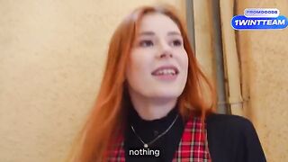 A busty girl made a blowjob in the vestibule and then had sex at a YouTuber’s place