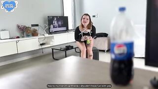 The girl is having fun with my friend in the kitchen, it’s not right