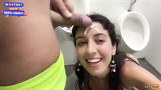 Bunch of wet pussies gets fucked and cumwalked on the waterfall