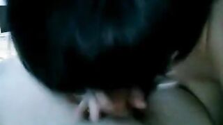 A drunk brunette wakes her husband with a blowjob episode