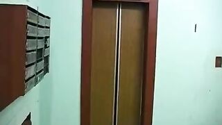 A sexy girl made a blowjob for her brother on the balcony