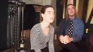 A little hair on the pie - a girl with small tits and a big bush