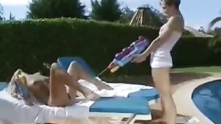 Skinny delicate girl kissing her lesbian lover on the face and caressing
