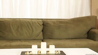The beautiful woman with juicy boobs is wearing a black dress and gets fucked hard