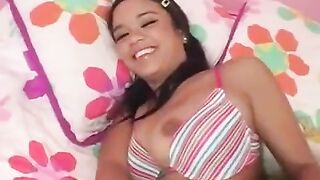 A young brunette gets her tight ass smashed by a big dick