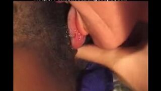 A young black girl has sex with her older white lover