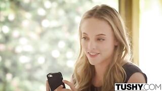 Man fucked in ass two hot students in an intense threesome