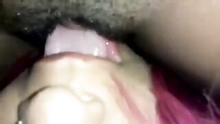Latina with a unique hairstyle got her pussy licked on camera