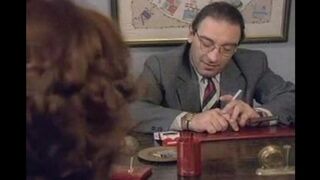 A 50-year-old man penetrates a young student on the table hard