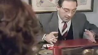A 50-year-old man penetrates a young student on the table hard