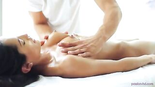 Girl was seduced by a guy on the massage table and fucked gently