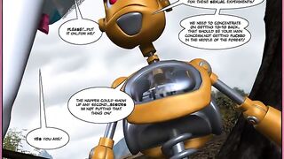 Robots fuck like comic books in this hot scene