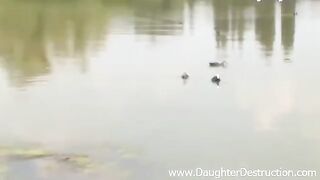 Girl agreed to fuck with friend on the pier