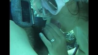 Sex in the swimming pool with a girl with a bush