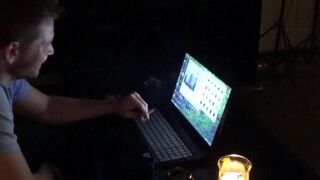 The wife got excited and jumped on her husband after watching porn