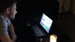 The wife got excited and jumped on her husband after watching porn
