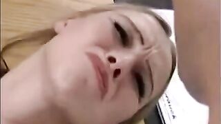 A hand job with a cock and a girl being fucked at the same time