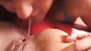 Rimjob from two girls with charming appearance and skills