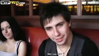 A group of Russian pick-up guys fucked a girl in the cafe toilet for cash