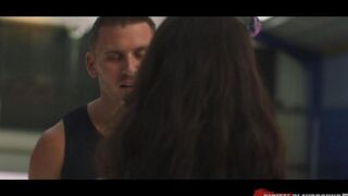 A fan met a hockey player and fucked with him at the stadium