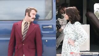 The TV presenter has a colleague after reporting, and it's quite a scene