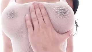 A nice girl sat on the dick and got cum on her tits