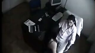 Spy camera in a massage cabin - hidden filming