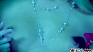A blonde with a big boobs masturbating with a dildo in 4K