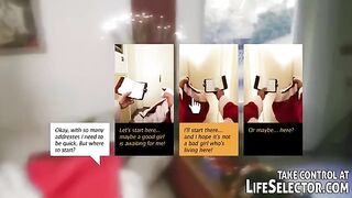 A very bad and depraved Santa, emptying his sack in POV style