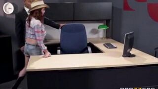 Asian guy fucks his secretary at the workplace hard